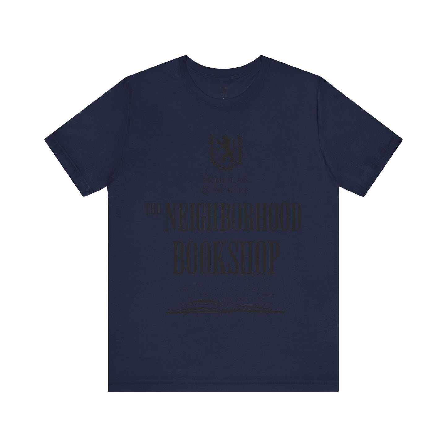 Scholar & Scribe "Neighborhood Bookshop" Unisex Jersey Short Sleeve Tee