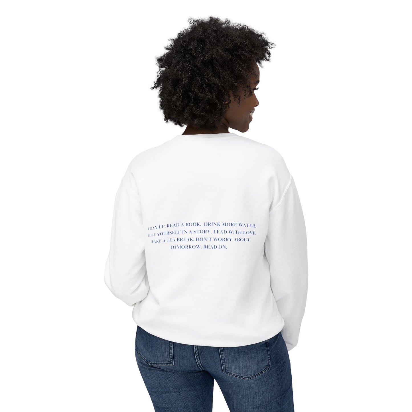 Cozy Up with a Good Book Unisex Lightweight Crewneck Sweatshirt