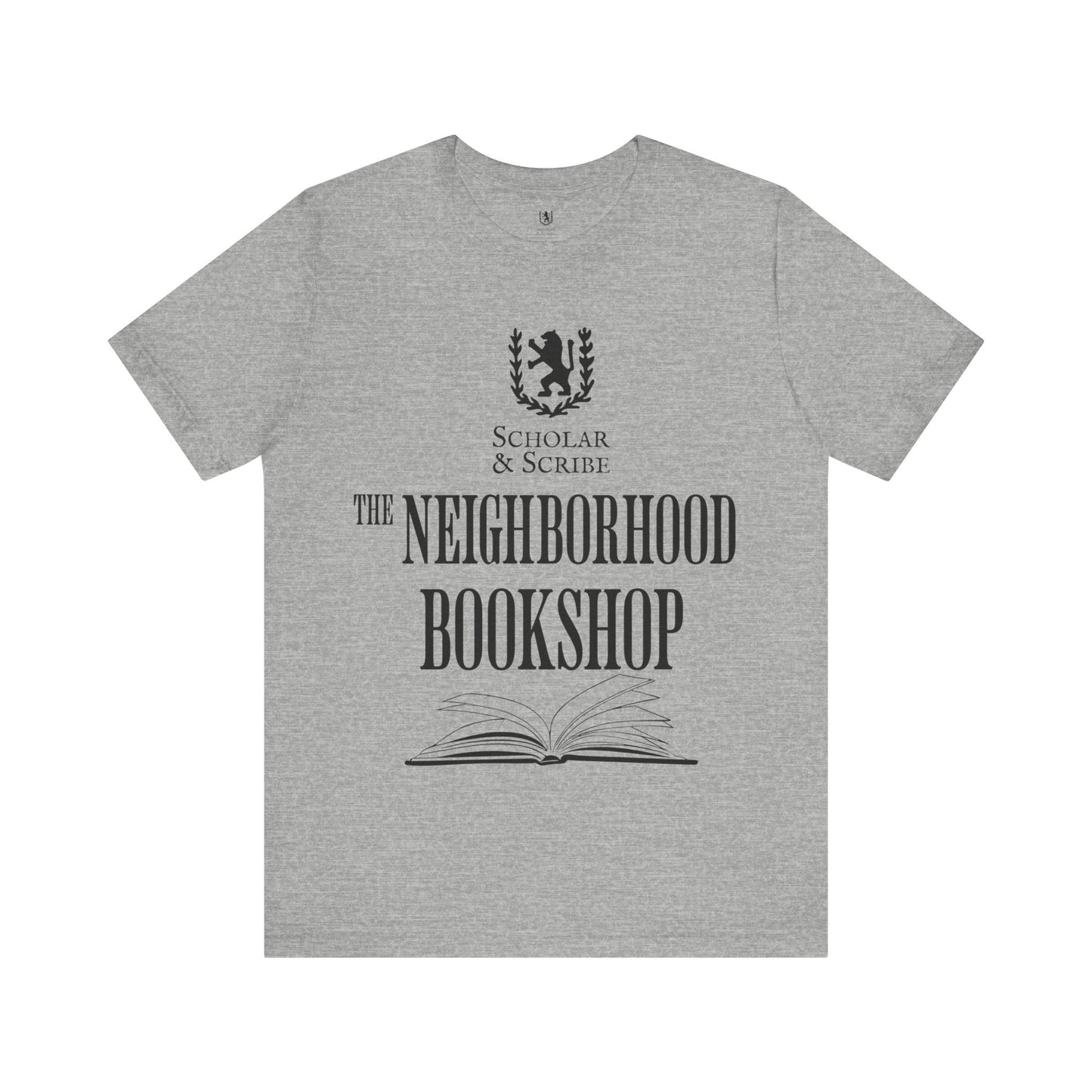 Scholar & Scribe "Neighborhood Bookshop" Unisex Jersey Short Sleeve Tee
