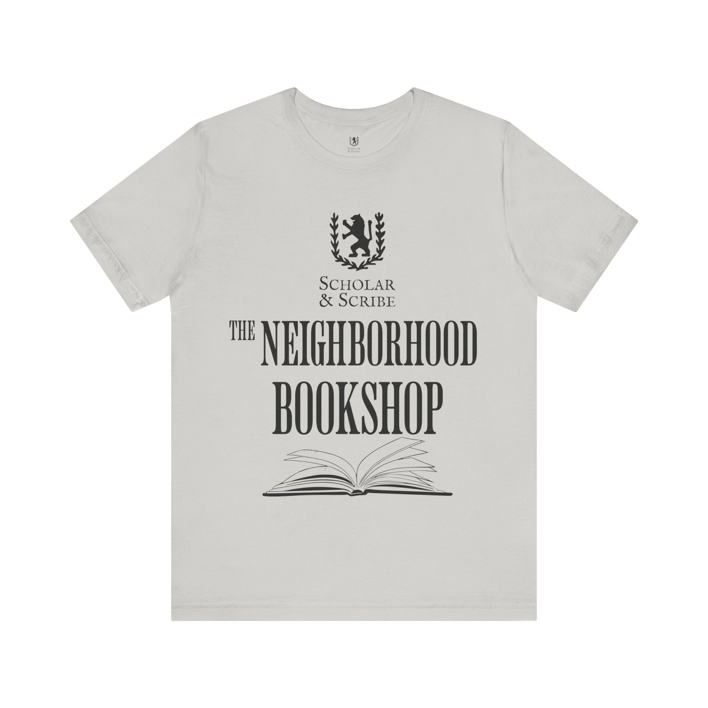 Scholar & Scribe "Neighborhood Bookshop" Unisex Jersey Short Sleeve Tee