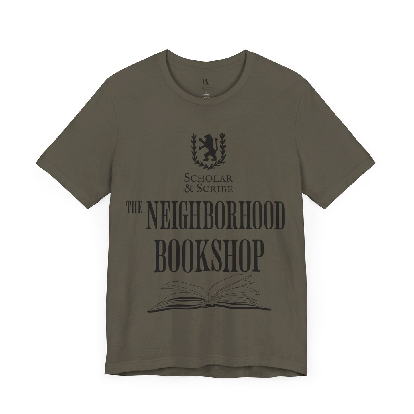 Scholar & Scribe "Neighborhood Bookshop" Unisex Jersey Short Sleeve Tee