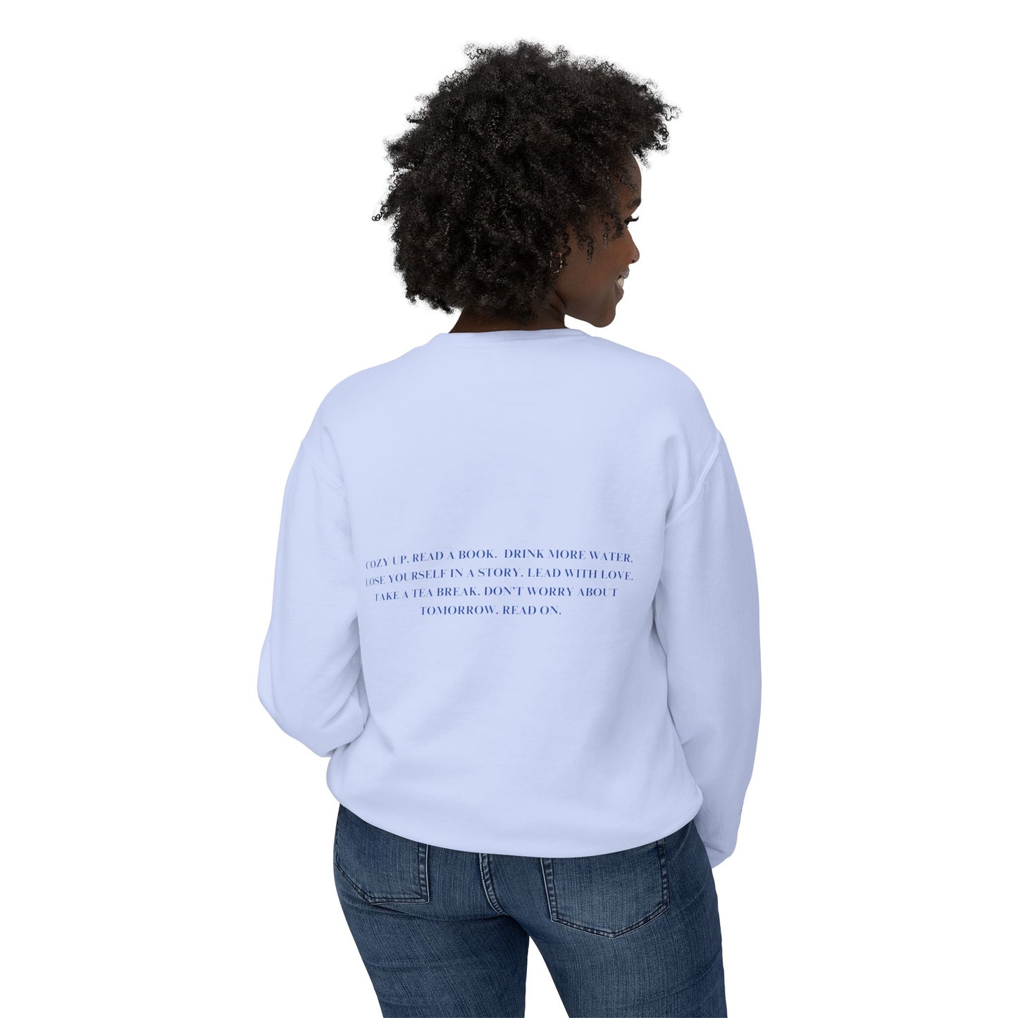Cozy Up with a Good Book Unisex Lightweight Crewneck Sweatshirt