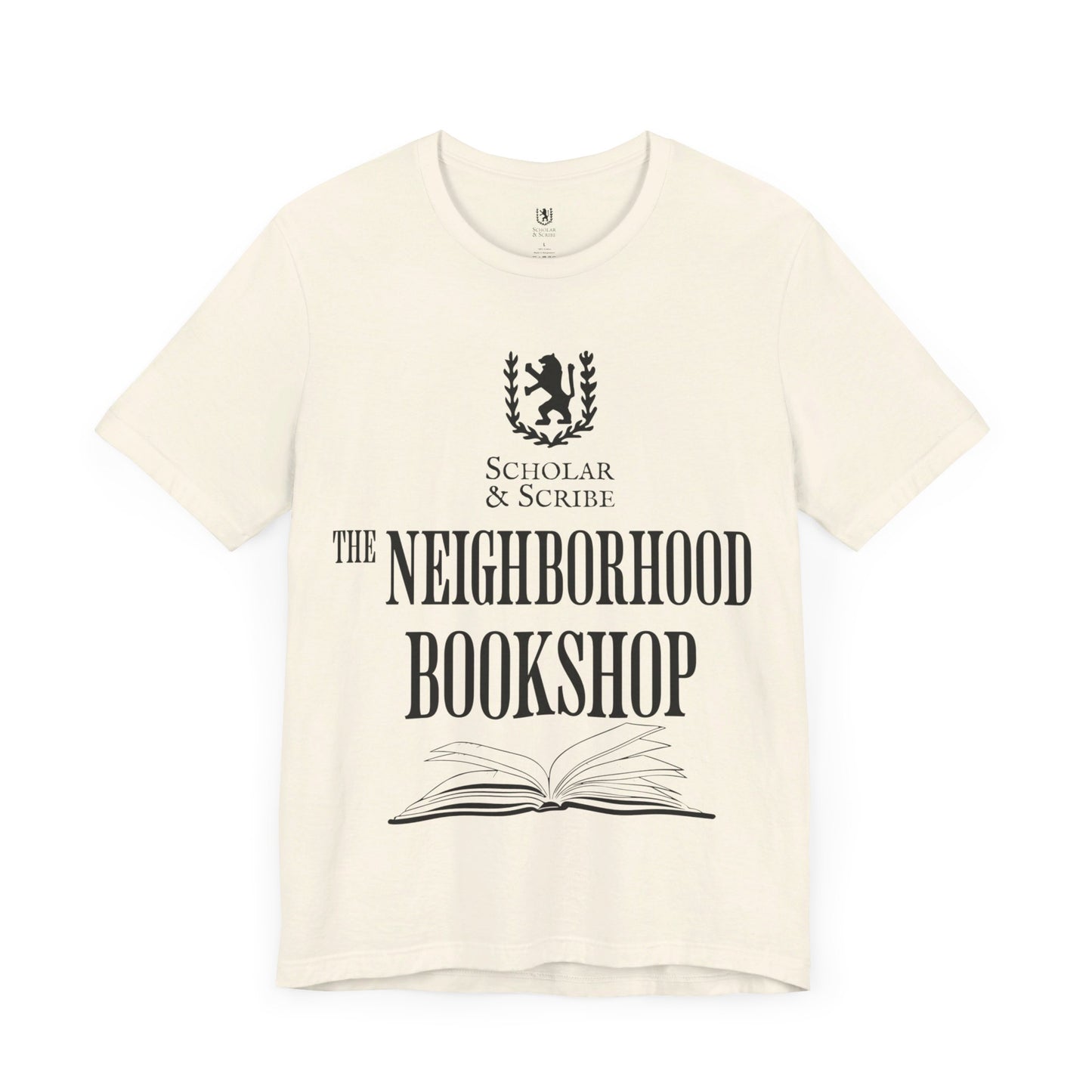 Scholar & Scribe "Neighborhood Bookshop" Unisex Jersey Short Sleeve Tee
