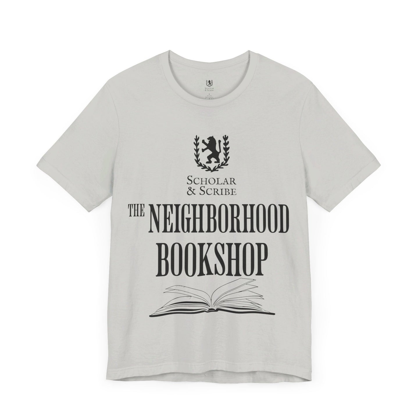 Scholar & Scribe "Neighborhood Bookshop" Unisex Jersey Short Sleeve Tee