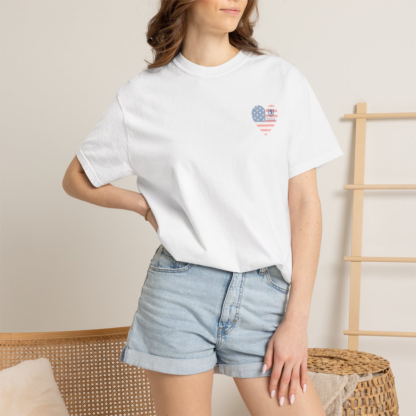 Freedom to Read T-Shirt — American Flag Heart Back Graphic