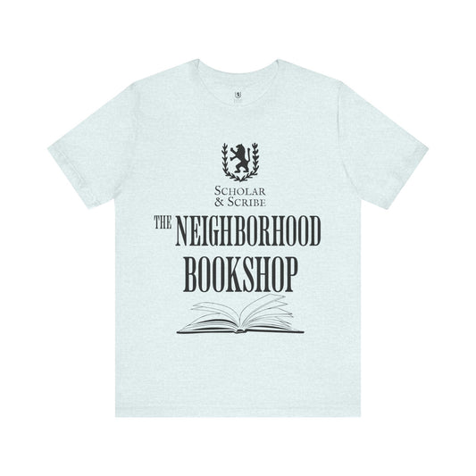 Scholar & Scribe "Neighborhood Bookshop" Unisex Jersey Short Sleeve Tee