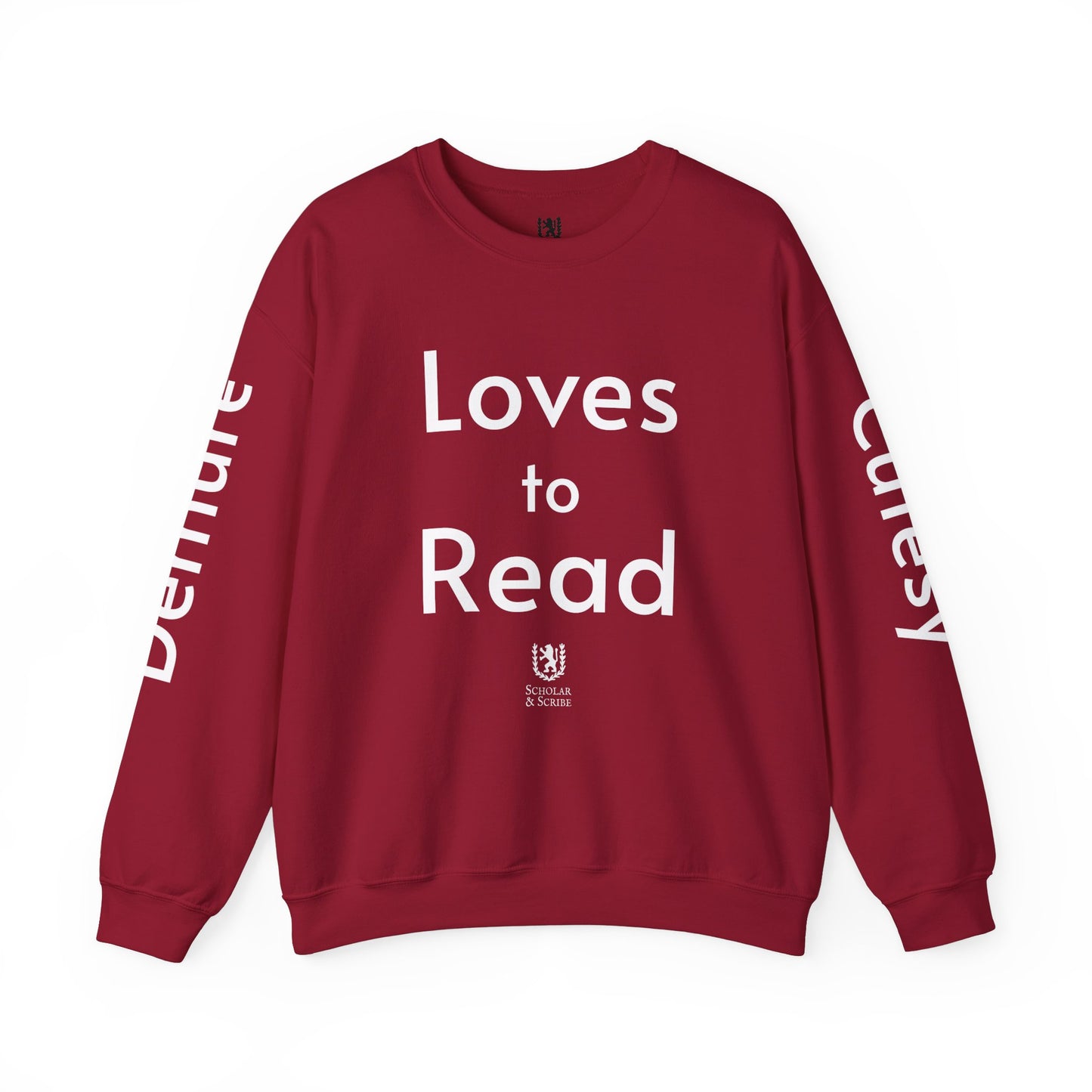 Loves to Read - Cutesy, Mindful, Demure Unisex Heavy Blend™ Crewneck Sweatshirt