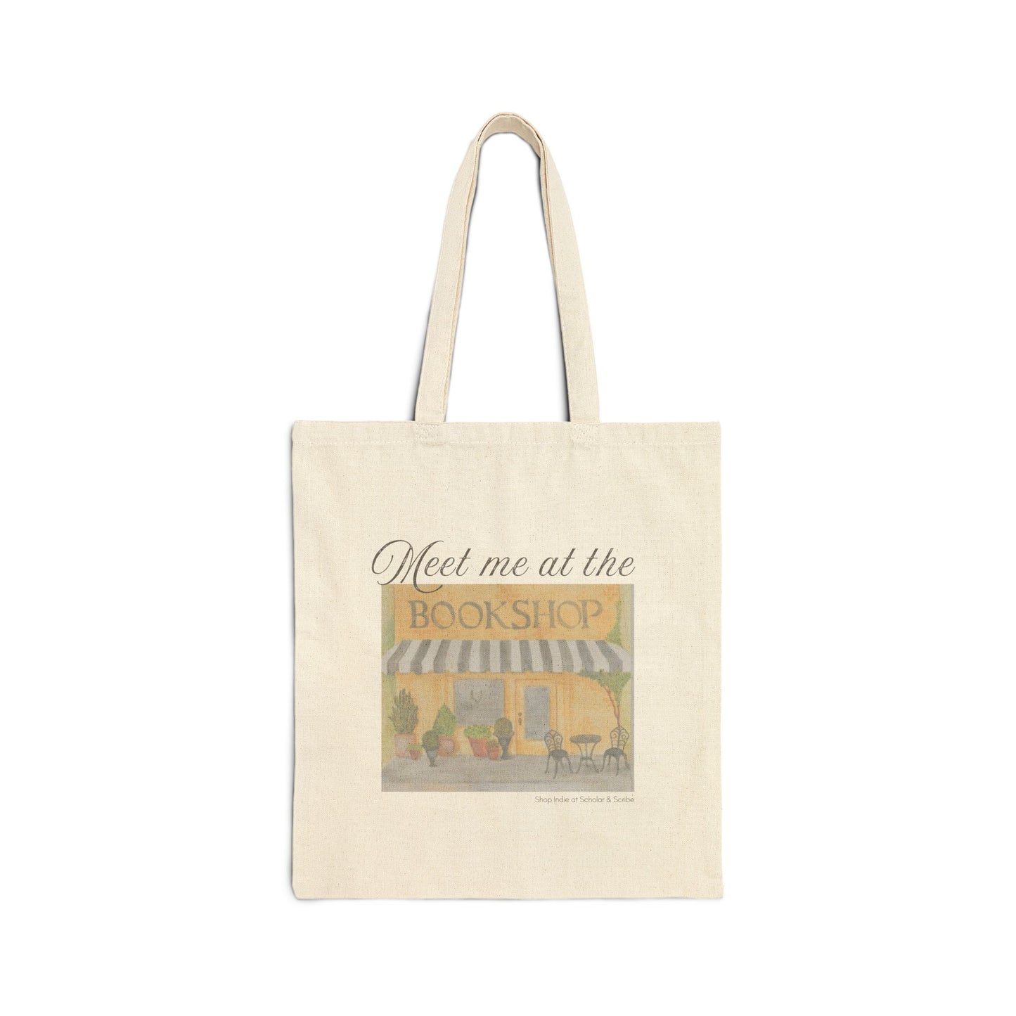 Meet Me at the Bookshop, Scholar and Scribe Tote Bag, Eco-Friendly Canvas Bag, Cute Book Lover Gift, Library Accessory