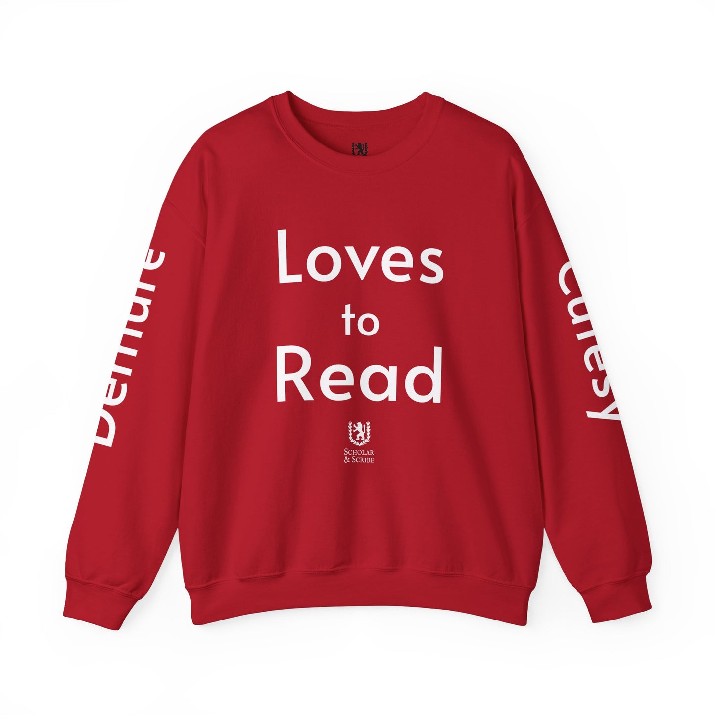 Loves to Read - Cutesy, Mindful, Demure Unisex Heavy Blend™ Crewneck Sweatshirt