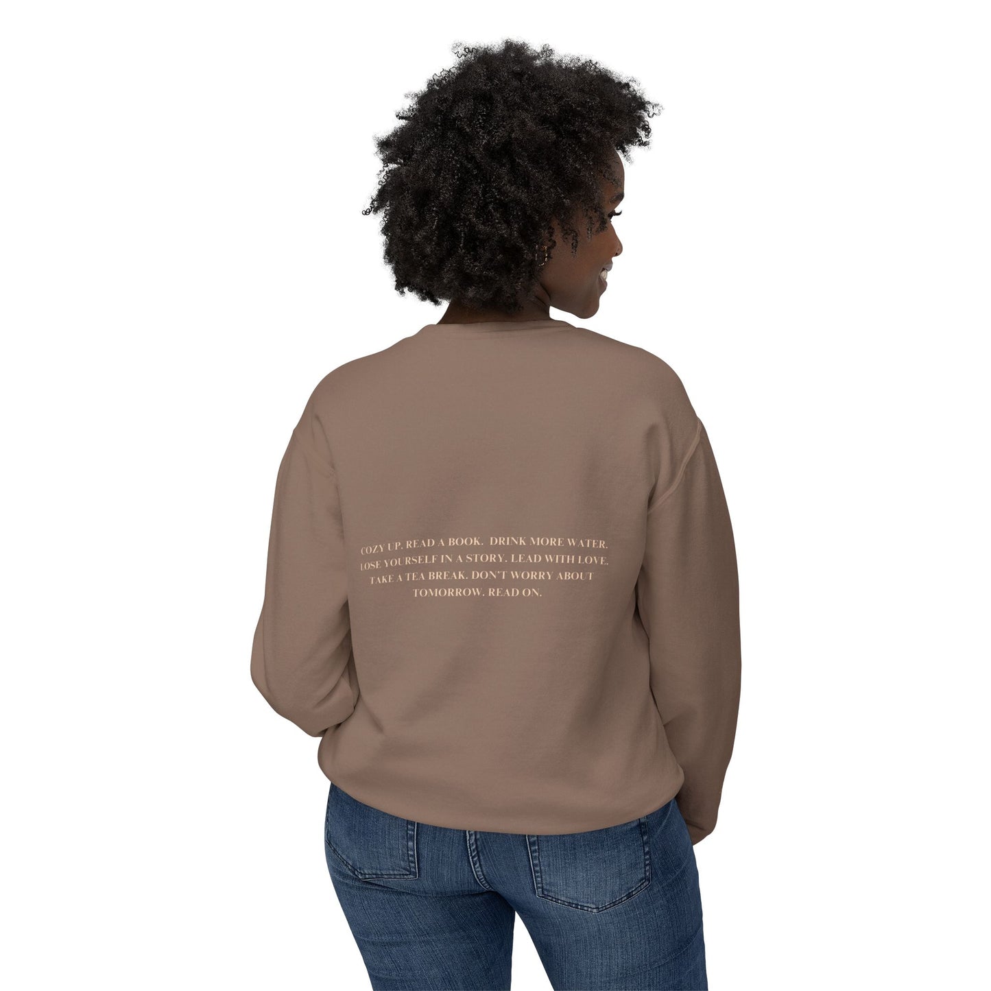 Cozy Up with a Good Book Unisex Lightweight Crewneck Sweatshirt