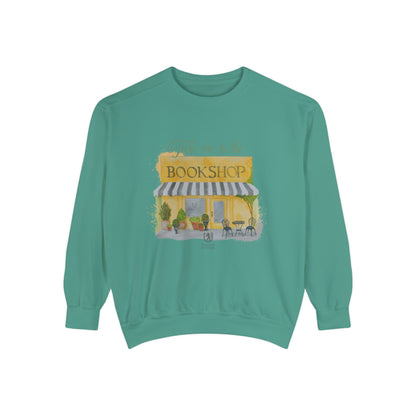Scholar & Scribe "Take Me to the Bookstore" Watercolor Art Unisex Garment-Dyed Sweatshirt