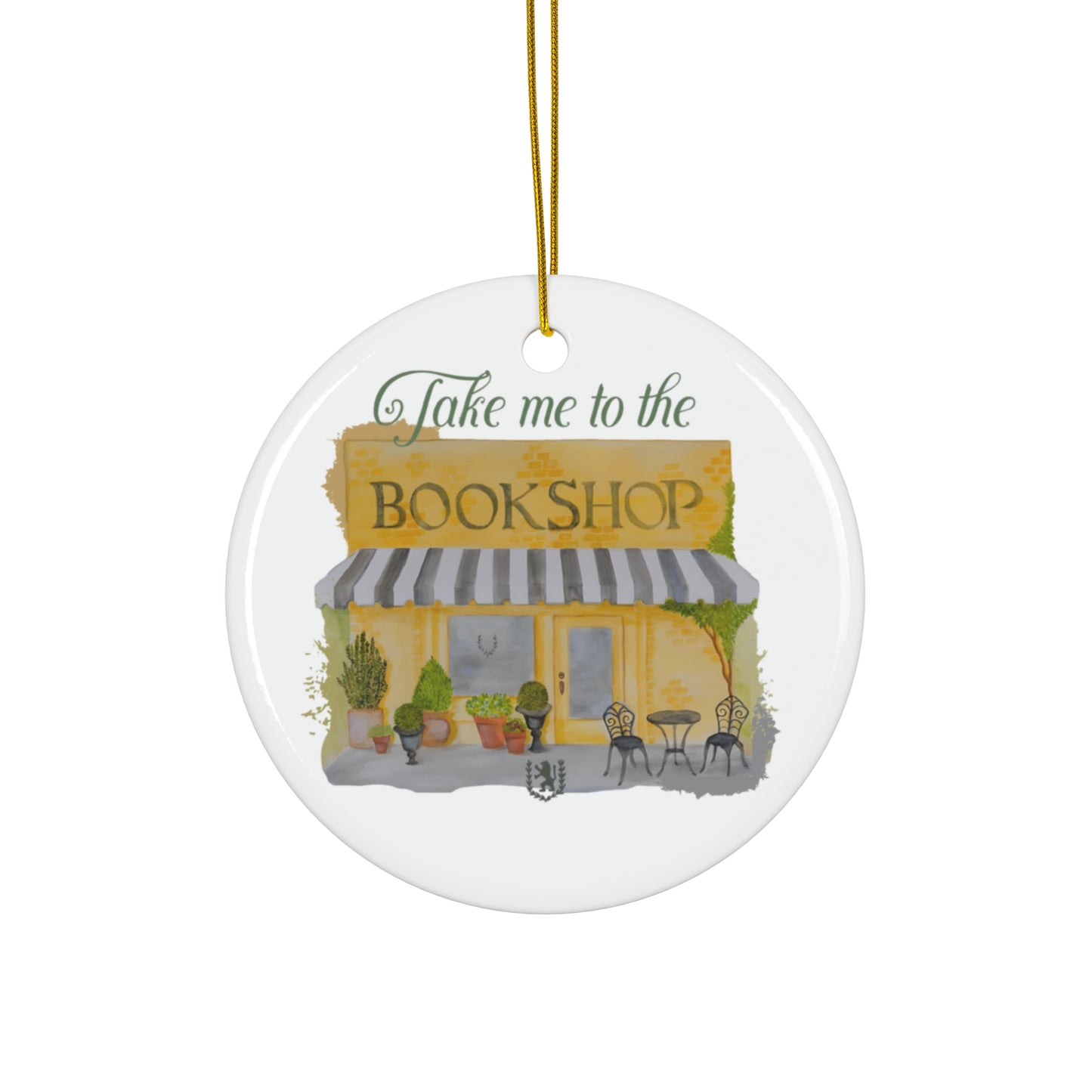 "Take Me to the Bookshop" Ceramic Christmas Tree Ornament for the Holidays