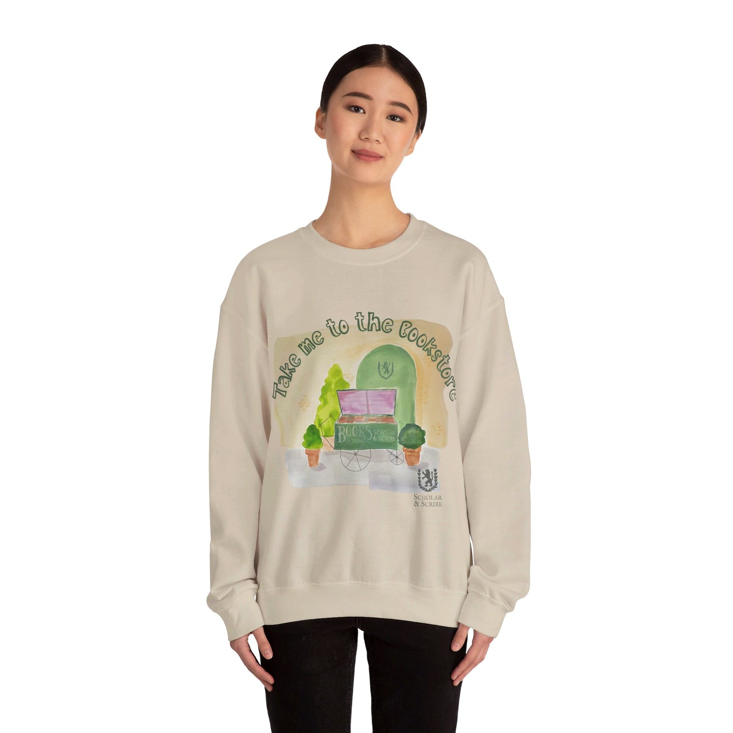 Scholar & Scribe "Take me to the Bookstore" Unisex Heavy Blend™ Crewneck Sweatshirt