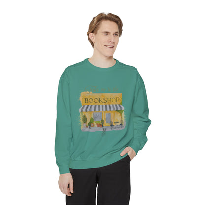 Scholar & Scribe "Take Me to the Bookstore" Watercolor Art Unisex Garment-Dyed Sweatshirt