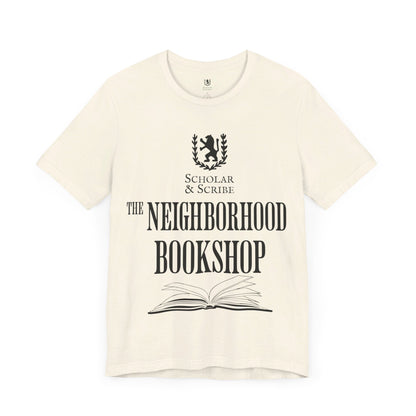 Scholar & Scribe "Neighborhood Bookshop" Unisex Jersey Short Sleeve Tee