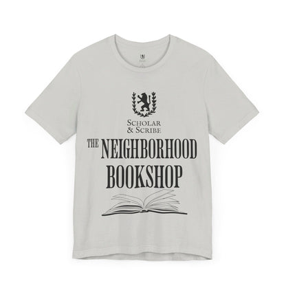 Scholar & Scribe "Neighborhood Bookshop" Unisex Jersey Short Sleeve Tee