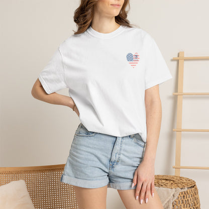 Freedom to Read T-Shirt — American Flag Heart Back Graphic