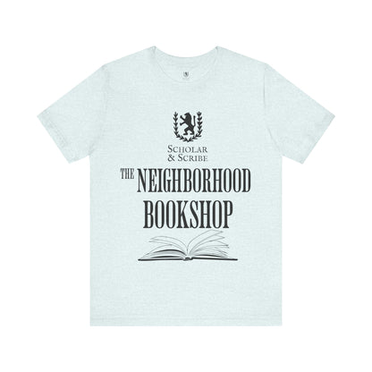 Scholar & Scribe "Neighborhood Bookshop" Unisex Jersey Short Sleeve Tee