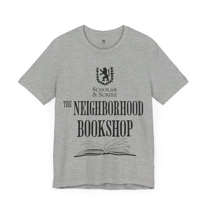 Scholar & Scribe "Neighborhood Bookshop" Unisex Jersey Short Sleeve Tee