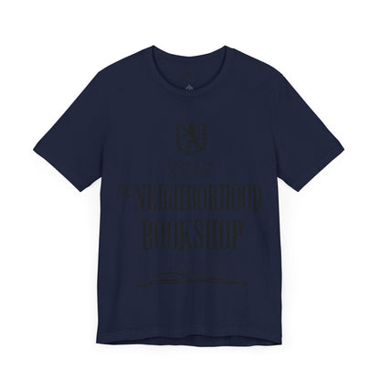 Scholar & Scribe "Neighborhood Bookshop" Unisex Jersey Short Sleeve Tee