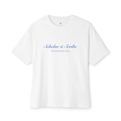 Scholar & Scribe Established 2023 Unisex Oversized Boxy Tee