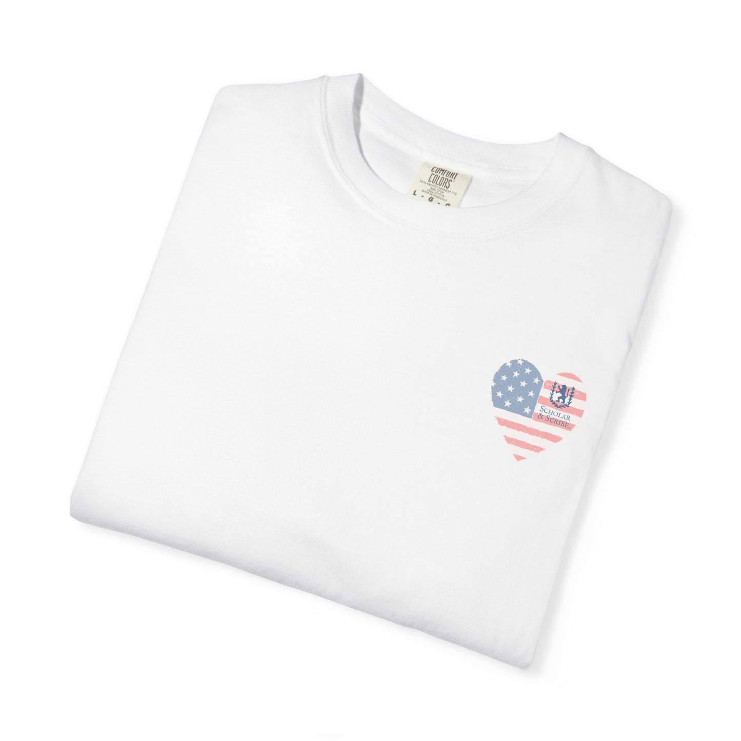 Freedom to Read T-Shirt — American Flag Heart Back Graphic