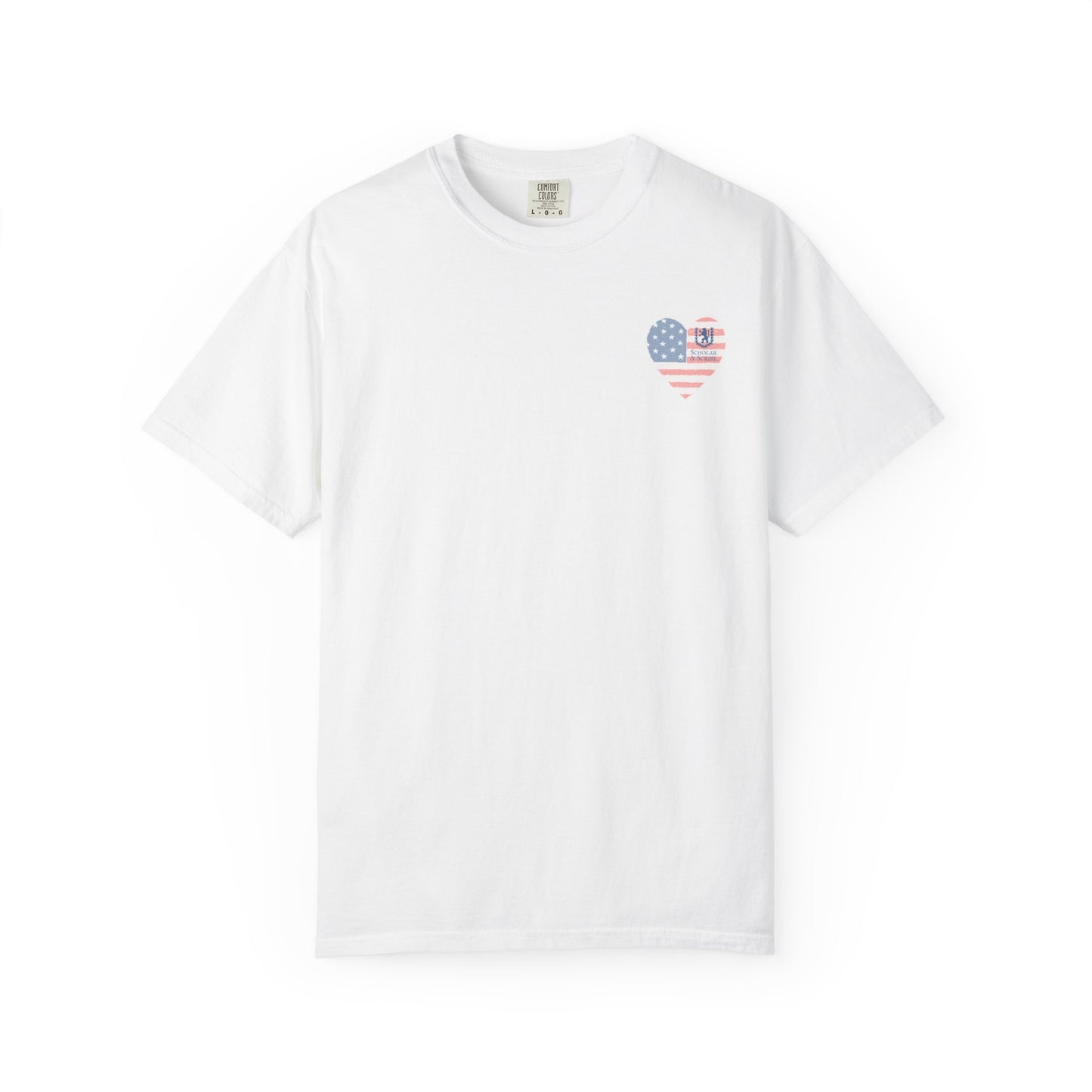Freedom to Read T-Shirt — American Flag Heart Back Graphic