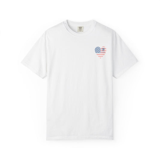 Freedom to Read T-Shirt — American Flag Heart Back Graphic
