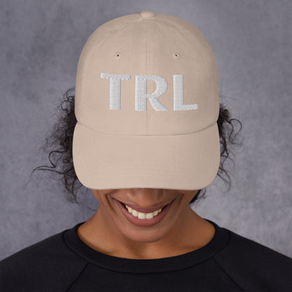 TRL Embroidered Dad hat - White Puffy Letters