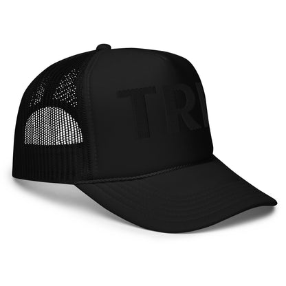 TRL Embroidered Trucker Hat - Black Puffy Letters