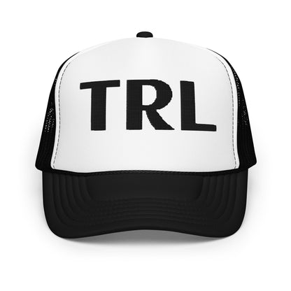 TRL Embroidered Trucker Hat - Black Puffy Letters