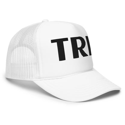 TRL Embroidered Trucker Hat - Black Puffy Letters